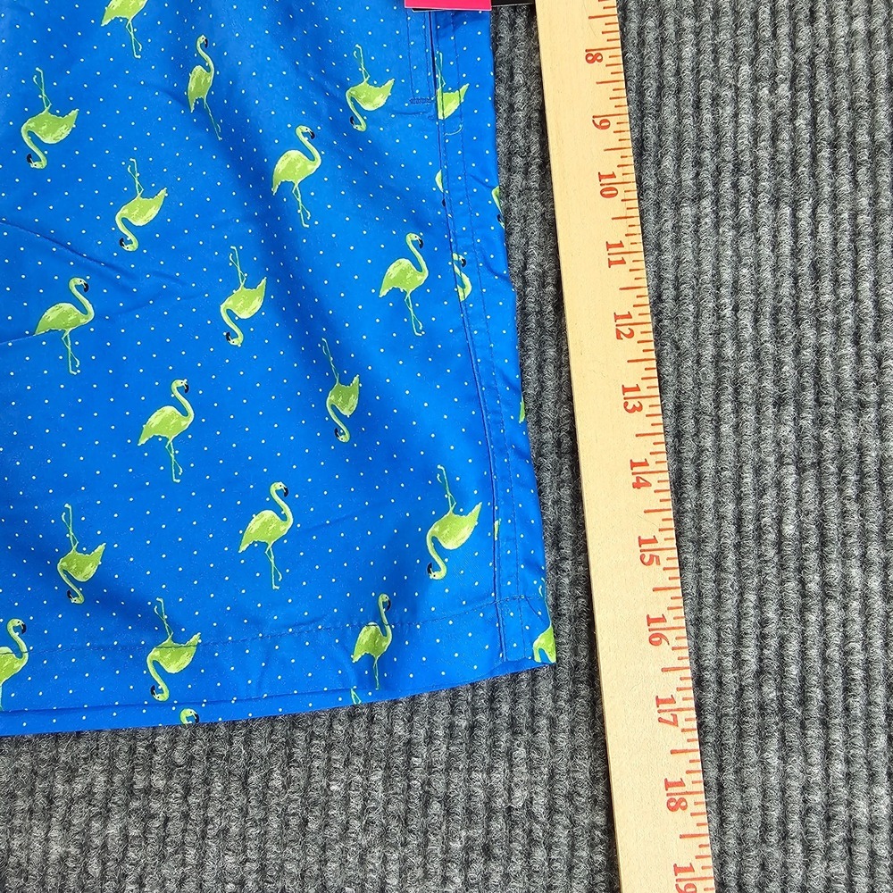 NEW Drill Clothing Co Surf Society Swim Trunks Shorts Blue Flamingo Men Size M - Picture 5 of 8